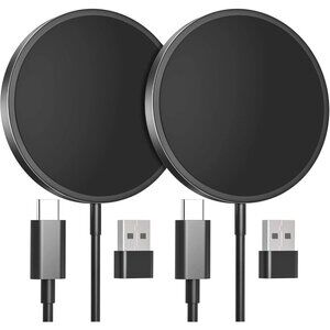 2-Pack‎ MagEase 15W Magnetic Wireless Charger – MagSafe-Compatible